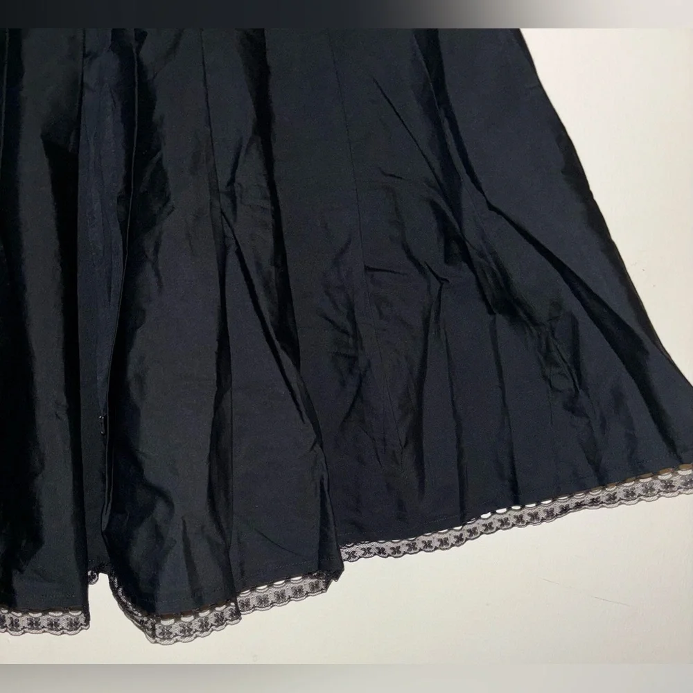 NWT J.Crew pleated tie-waist mini skirt Black Medium Preppy Casual Short